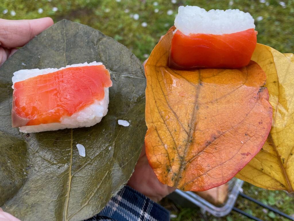 大滝茶屋　鮭の柿の葉寿司