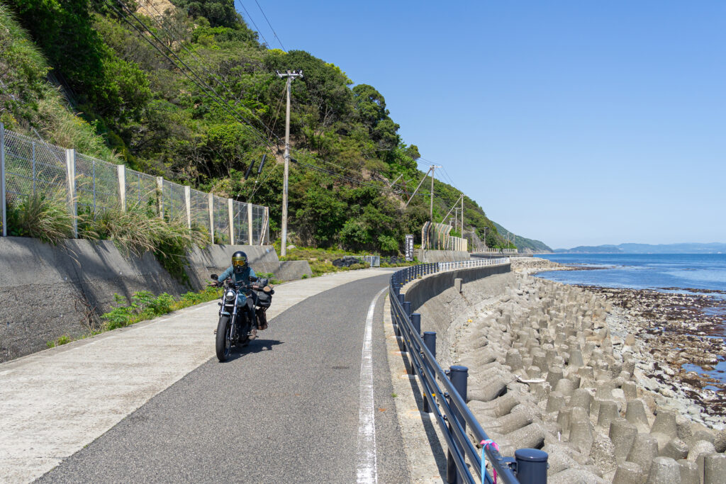 南淡路水仙ラインを走るXL883R＆カゲ美