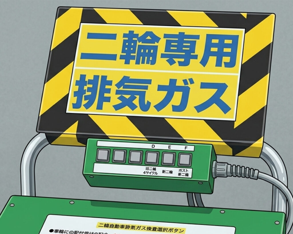 保安検査コース（検査ライン）で排気ガス検査を受ける際の操作パネル